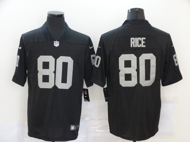Men Oakland Raiders #80 Rice Black 2020 Vapor Untouchable Playe Nike NFL Jersey->san francisco 49ers->NFL Jersey